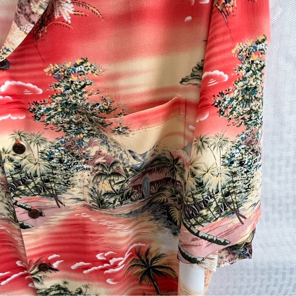 Kalaheo Vintage Hawaiian Orange Tropical Short Sleeve Button Up Shirt Size XL - Picture 5 of 8